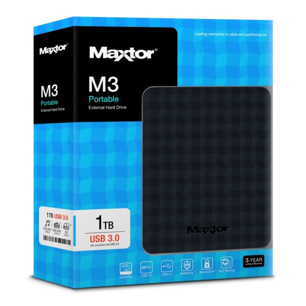 Maxtor M3 Portable Hard Disk 1TB USB3.0