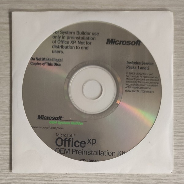 Microsoft Office XP OEM Preinstallation Kit Includes Service Packs 1 and 2 Αγγλικό